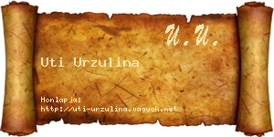 Uti Urzulina névjegykártya